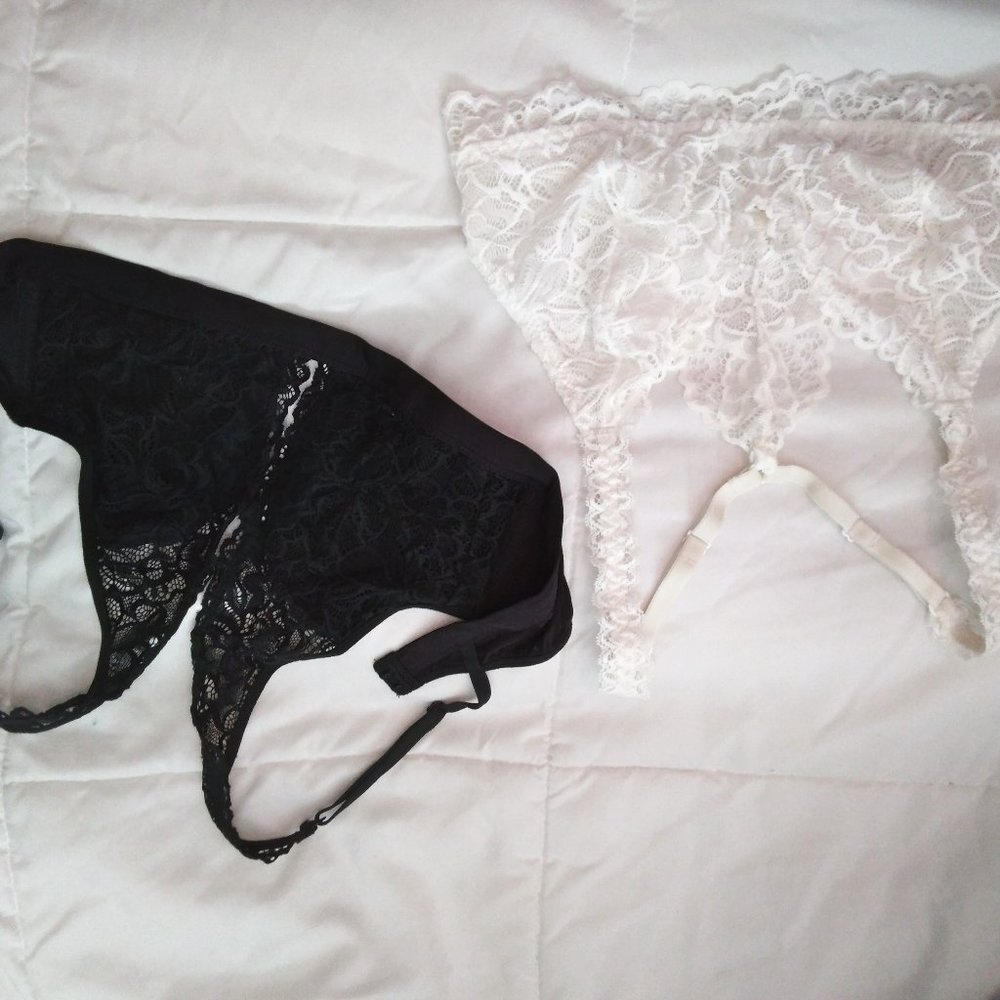 xhilaration bralettes, set of two, one black one white